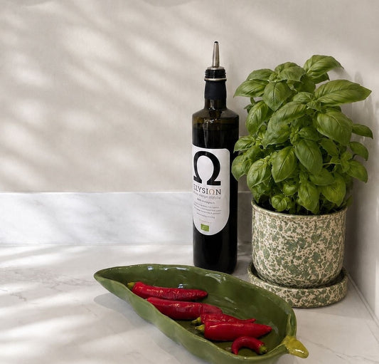 Pittige basilicumolie met Elysion olijfolie