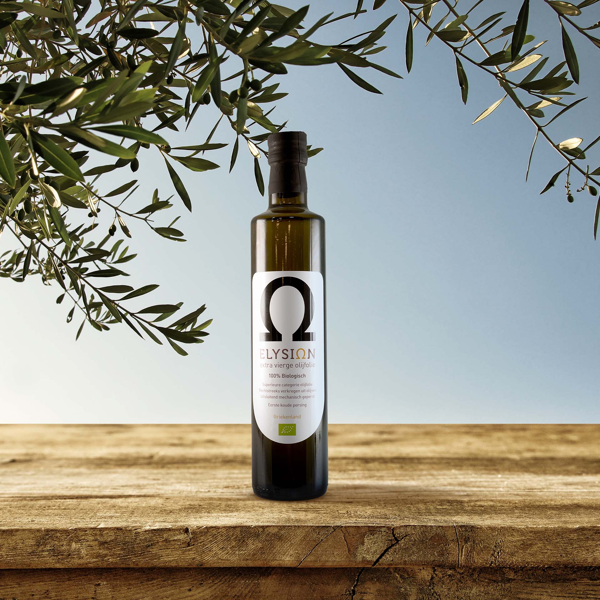 Elysion extra vierge olijfolie, 0.5 liter, front