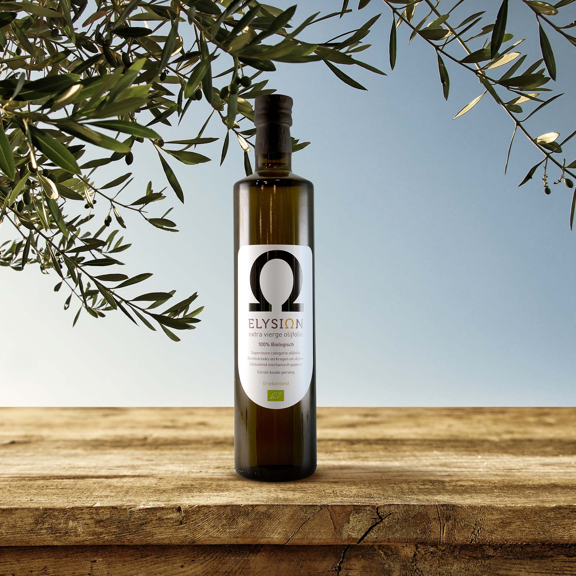 Elysion extra vierge olijfolie, 750ml, front